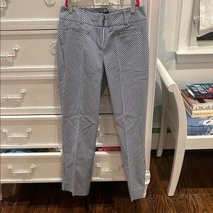 Womens bloe and White Patterned Pants - Talbots